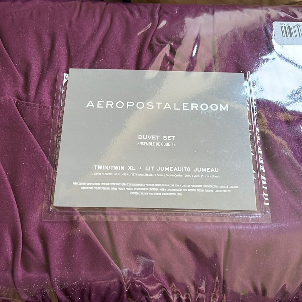 Aeropostale Purple Twin Duvet Cover Set - Picture 2 of 5